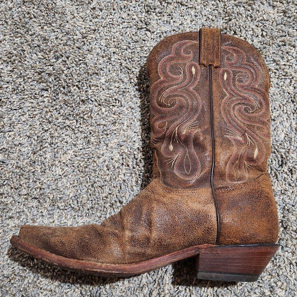 TONY LAMA Womens 9.5 Americana, Navajo Brown Leather, Western Boot, SNIP TOE - Picture 5 of 10